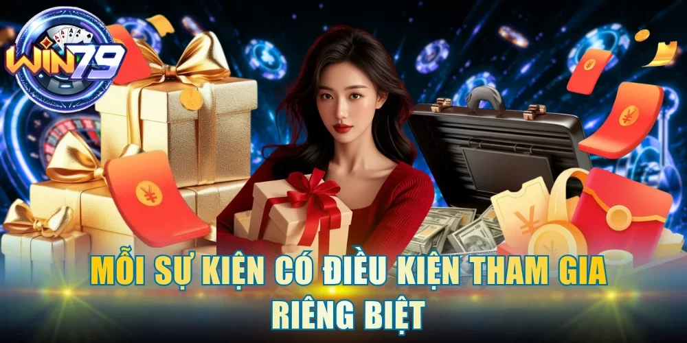 Mỗi sự kiện có điều kiện tham gia riêng biệt