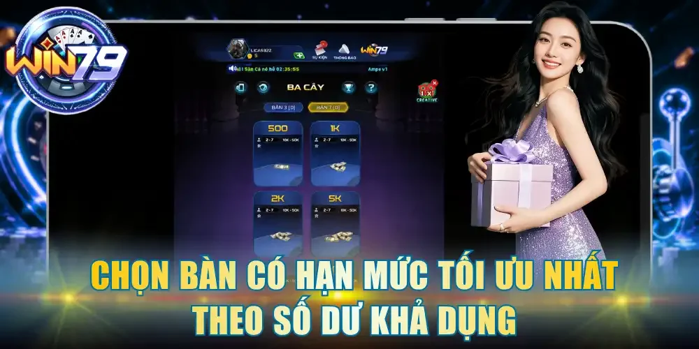Chọn bàn có hạn mức tối ưu nhất theo số dư khả dụng
